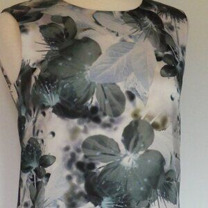 LK Bennett Black Ribbon Zanetta Blossom Garden Print Silk Blouse Top USA Size 4
